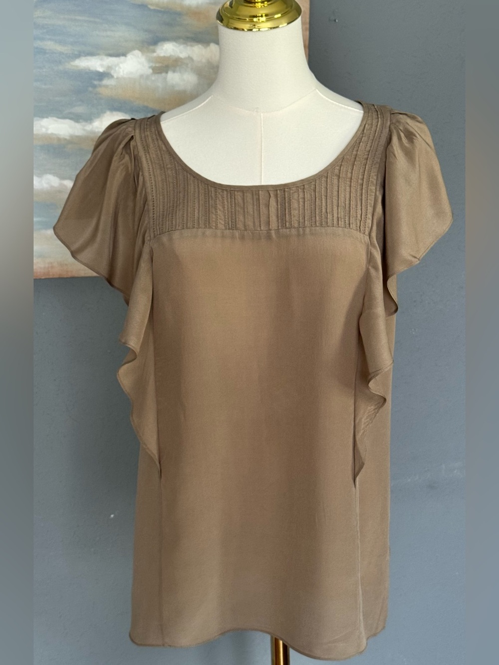 Banana Republic Short Sleeve Silk Blouse Size Medium